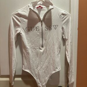 Guess Ivory Zip-Up Bodysuit